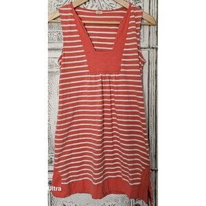 J. Crew sleeveless dress size S coral and white stripes